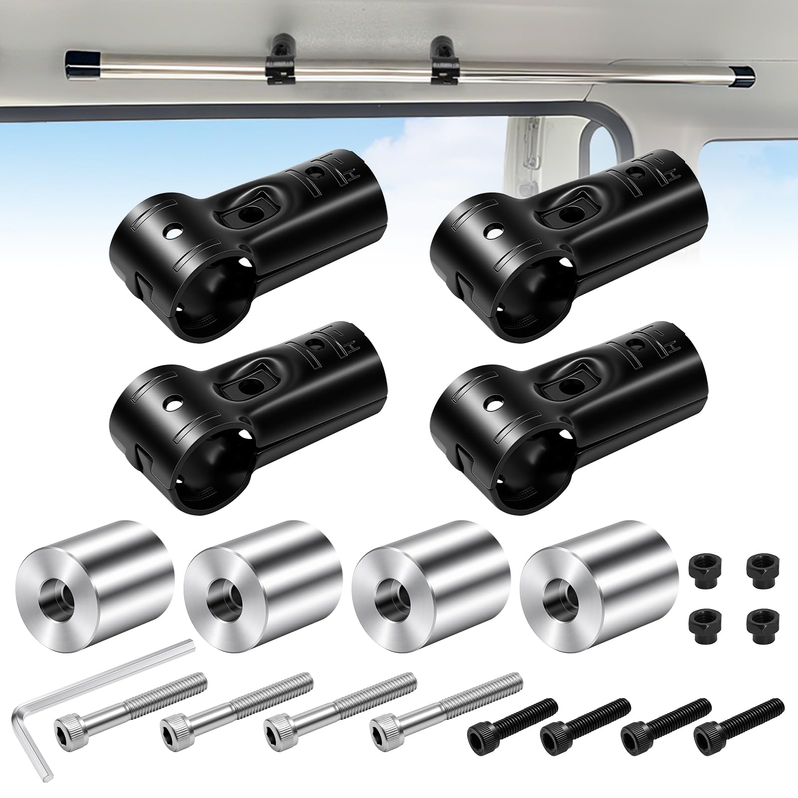 Amazon | さえだ Φ28イレクターパイプ アタッチメント 4枚セット 車用